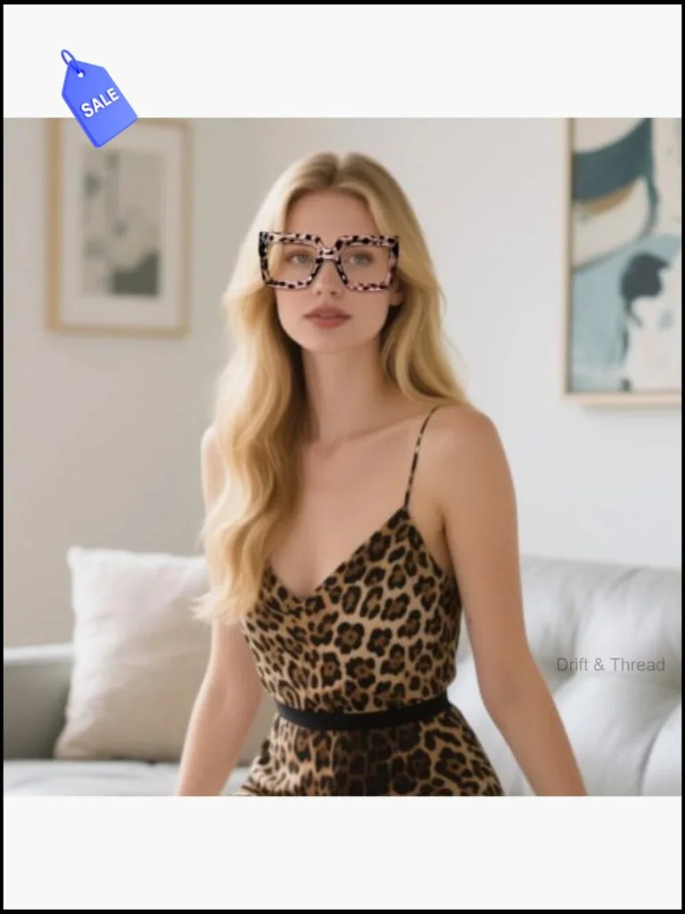 Oversized Square Blue Light Glasses for Women Computer Eyewear Clear Lens